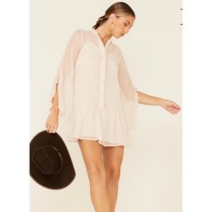 HYFVE Swiss Dot Button Up Frill
Dress